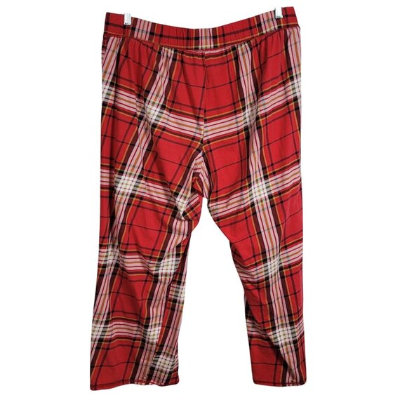 Cacique Plaid Pajamas Red Black SZ 18 20 2 PCS Pants Pullover Long Sleeve Henley - Picture 11 of 12